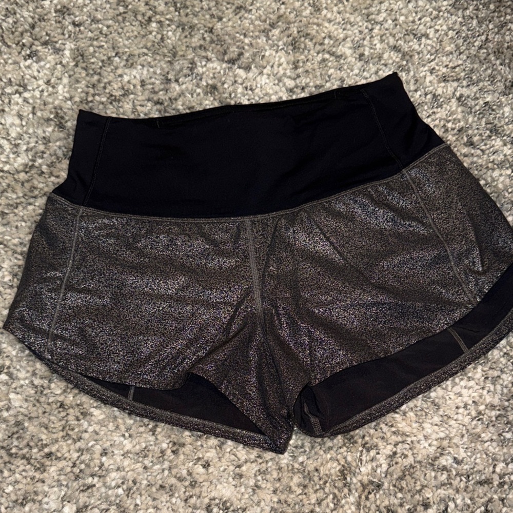 Lululemon Athletica Black and Gray Athletic Shorts